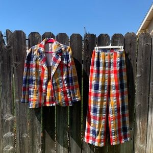 1970s Plaid Power Suit